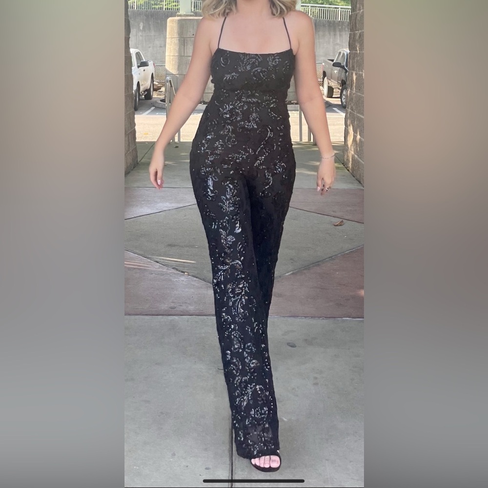 Windsor Black Sequin Jumpsuit